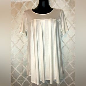 Zenana Outfitters White Ruffle Tshirt Dress